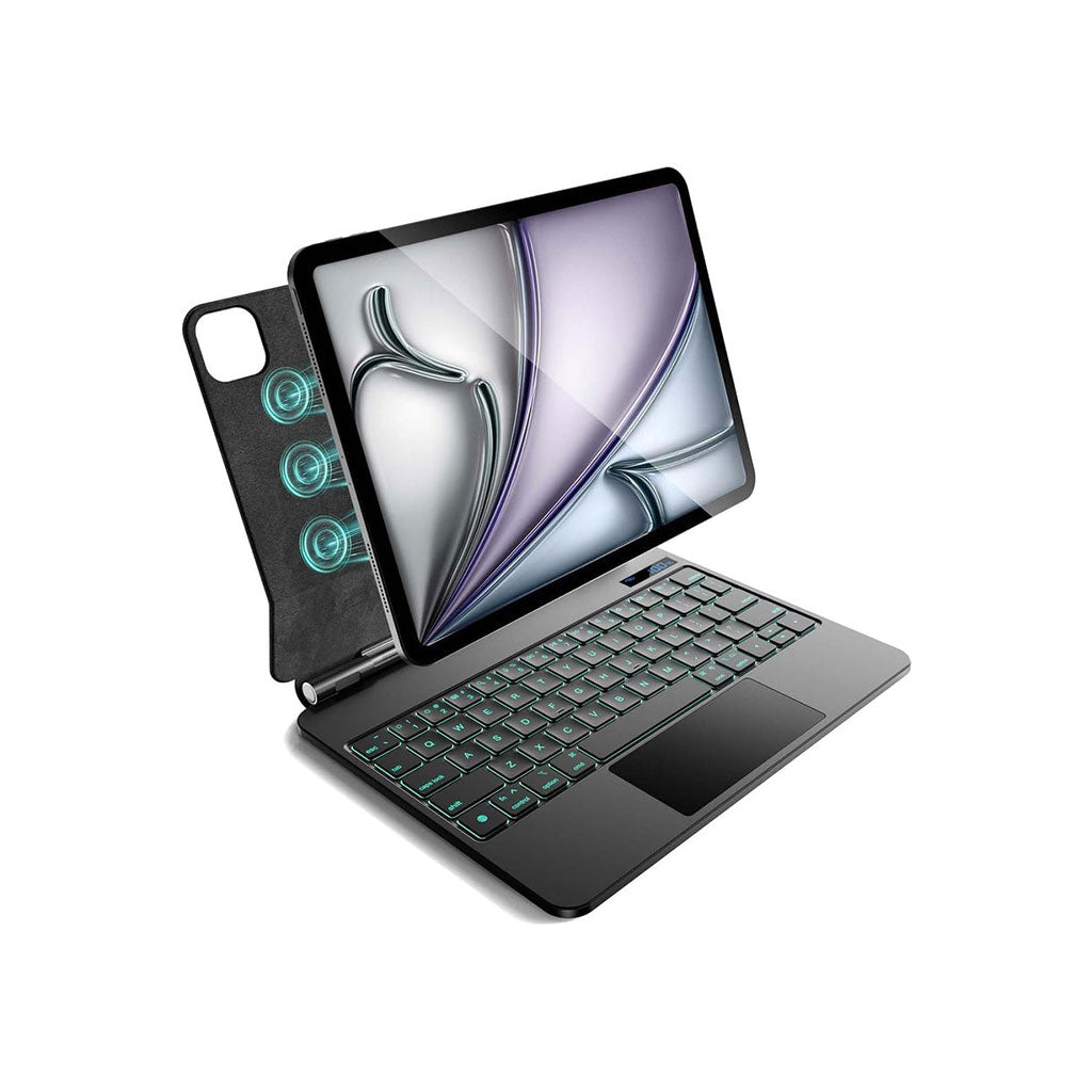 PROTECT Magnetic Keyboard Case | For iPad Pro & Air 12.9" (4th–6th Gen Pro / 6th–7th Gen Air) | Bluetooth | Trackpad | Backlit | Grey | Model: HL118-129