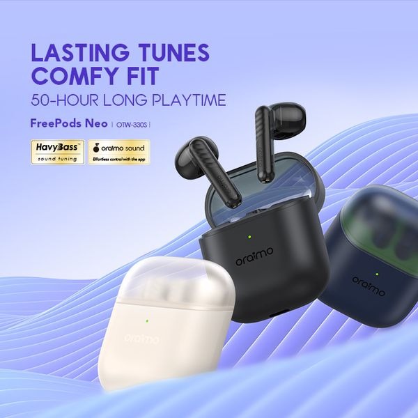 FreePods Neo True Wireless Earbuds 50H Play Time Bluetooth TWS Earphone with APP Control, Anifast Fast Charging,Sound360 Spatial Audio