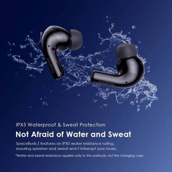Oraimo SpaceBuds Z Active Noise Cancelling Bluetooth Earphones, Sound360 Spatial Audio True Wireless Earbuds,4 Mics for AI Clear Calls,38H Playtime,Dual Device Connectivity, Customization via App Black