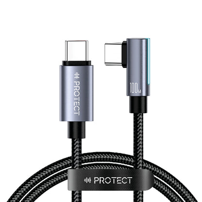 Type C to Type C Right Angle 100W Fast Charging Data Cable with 1.2m length