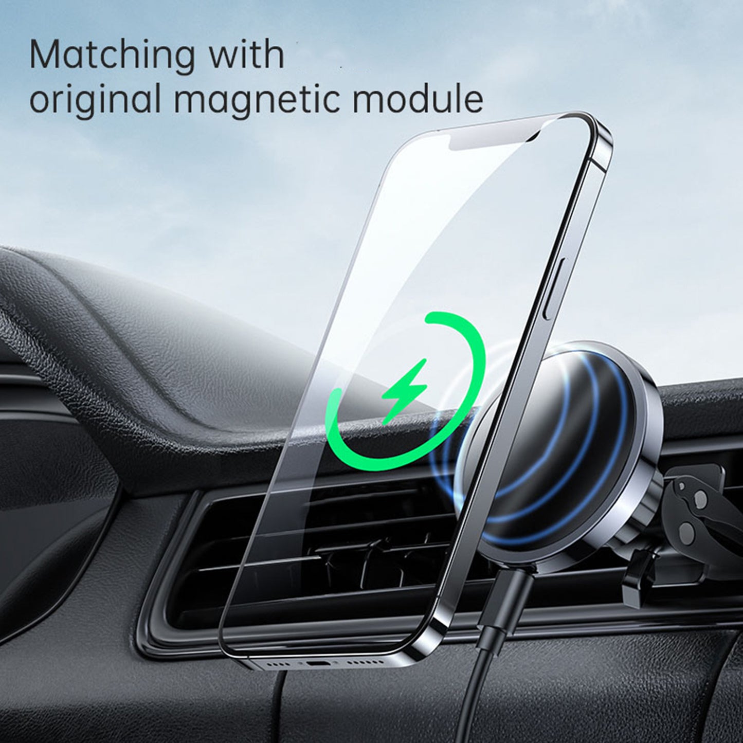 JR-ZS240 MagSafe Car Charger 15W QI Fast Charging Compatible with MagSafe-enabled iPhones and Accessories