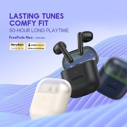 FreePods Neo True Wireless Earbuds 50H Play Time Bluetooth TWS Earphone with APP Control, Anifast Fast Charging,Sound360 Spatial Audio