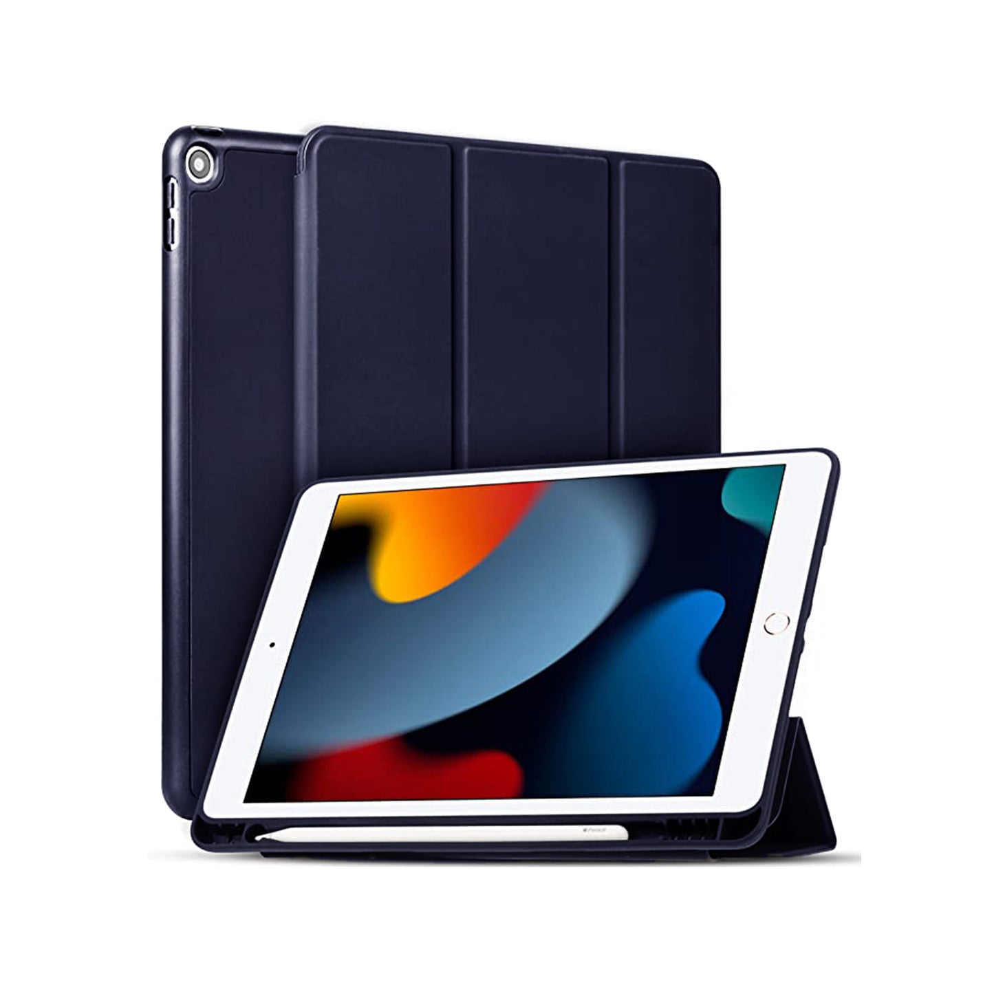 iPad 10.2 Inch Case with iPad Pencil Holder and Auto Sleep/Wake Function Compatible with iPad 7th, 8th, and 9th Generations