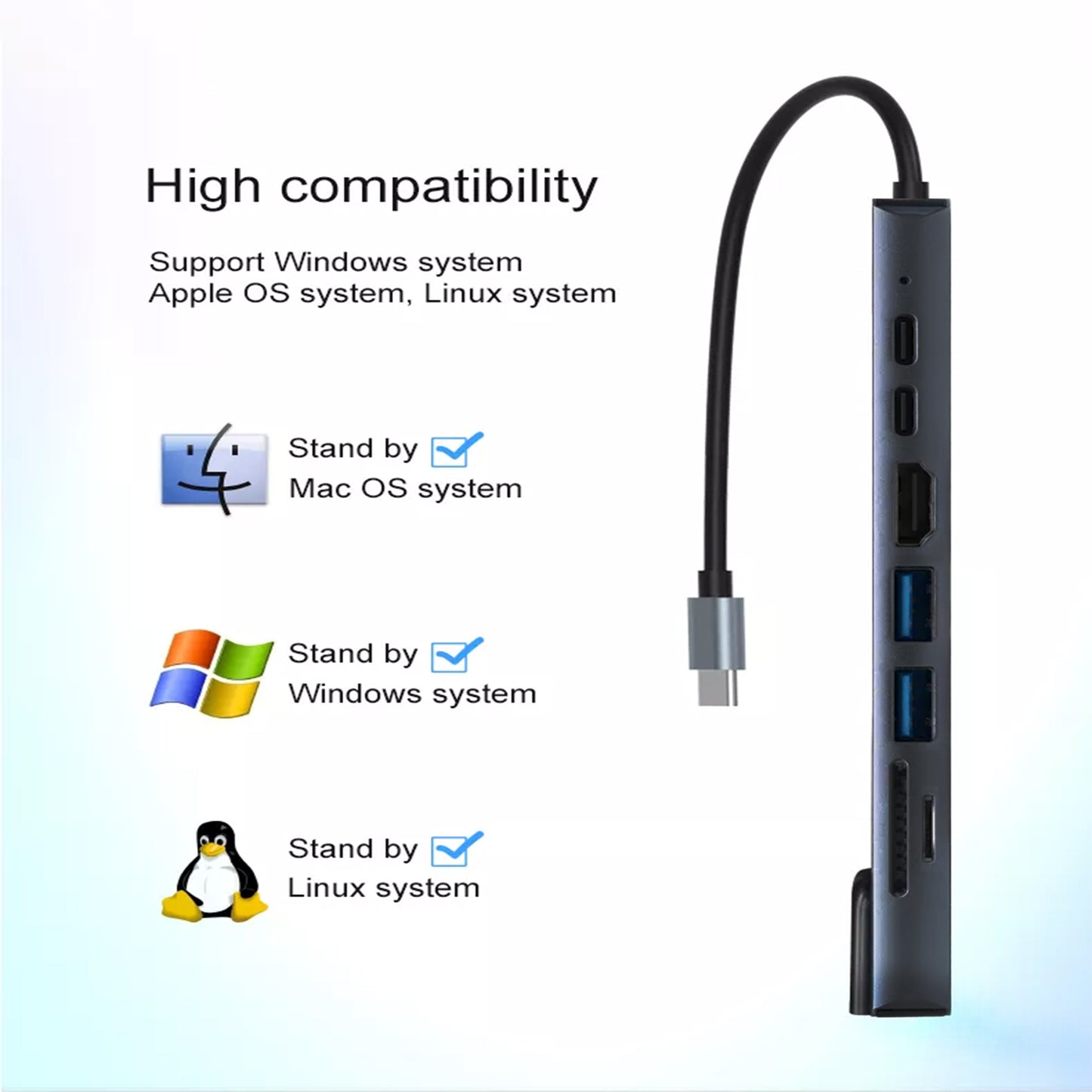 8 in 1 USB Hub Multiport Adapter with 4K HDMI and USB 3.0 Ports - 5Gbps Data Transfer Speed II Up to 87W PD Fast Charging