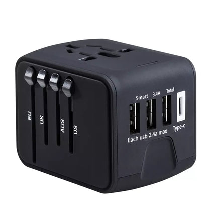 Universal Travel Adapter with 3 USB & 1 Type C Charging Ports